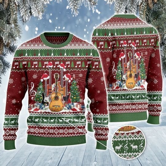 Citybarks [Ugly Sweater] Merry Xmas Guitar Lovers Awesome