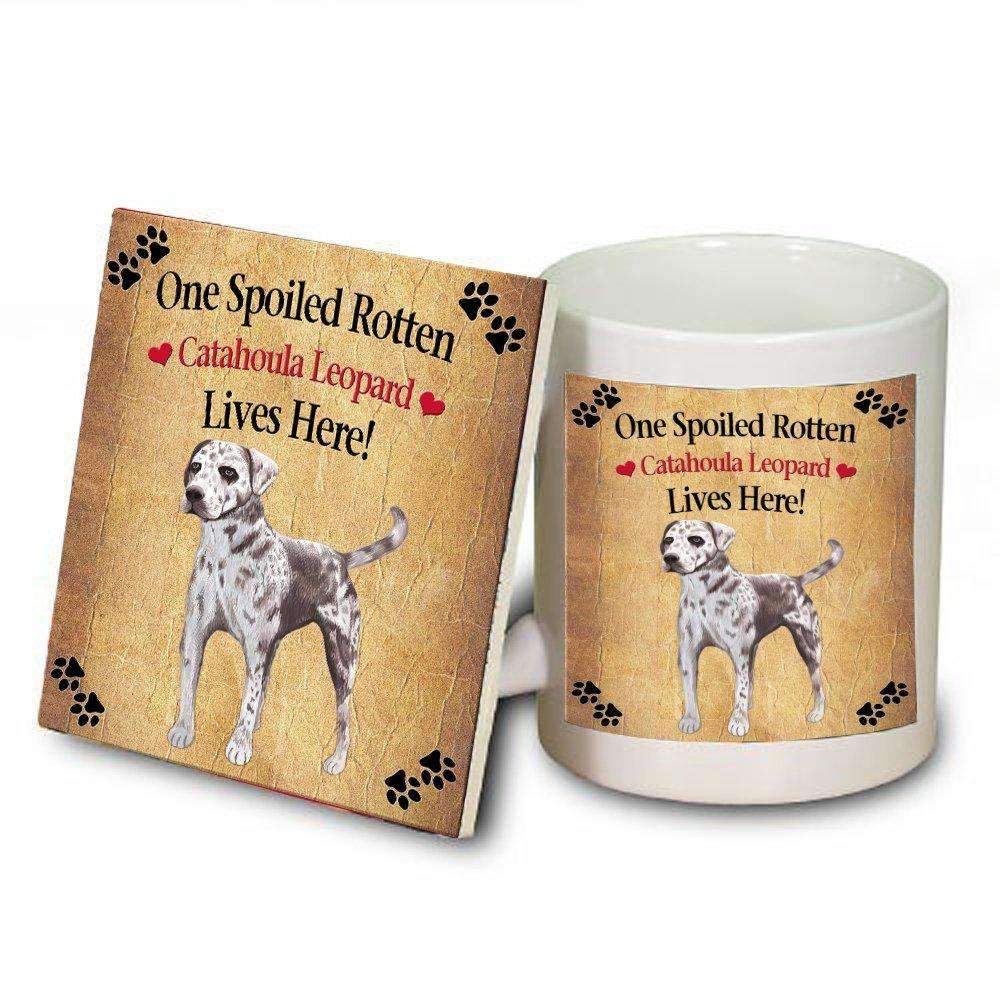 Catahoula Leopard Spoiled Rotten Dog Mug And Coaster Set