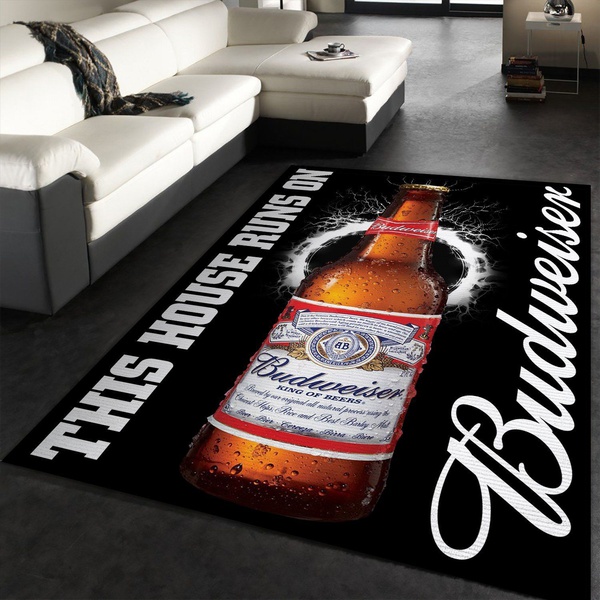 Budweiser This House Runs On Rug Room Carpet Custom Area Floor Home Decor