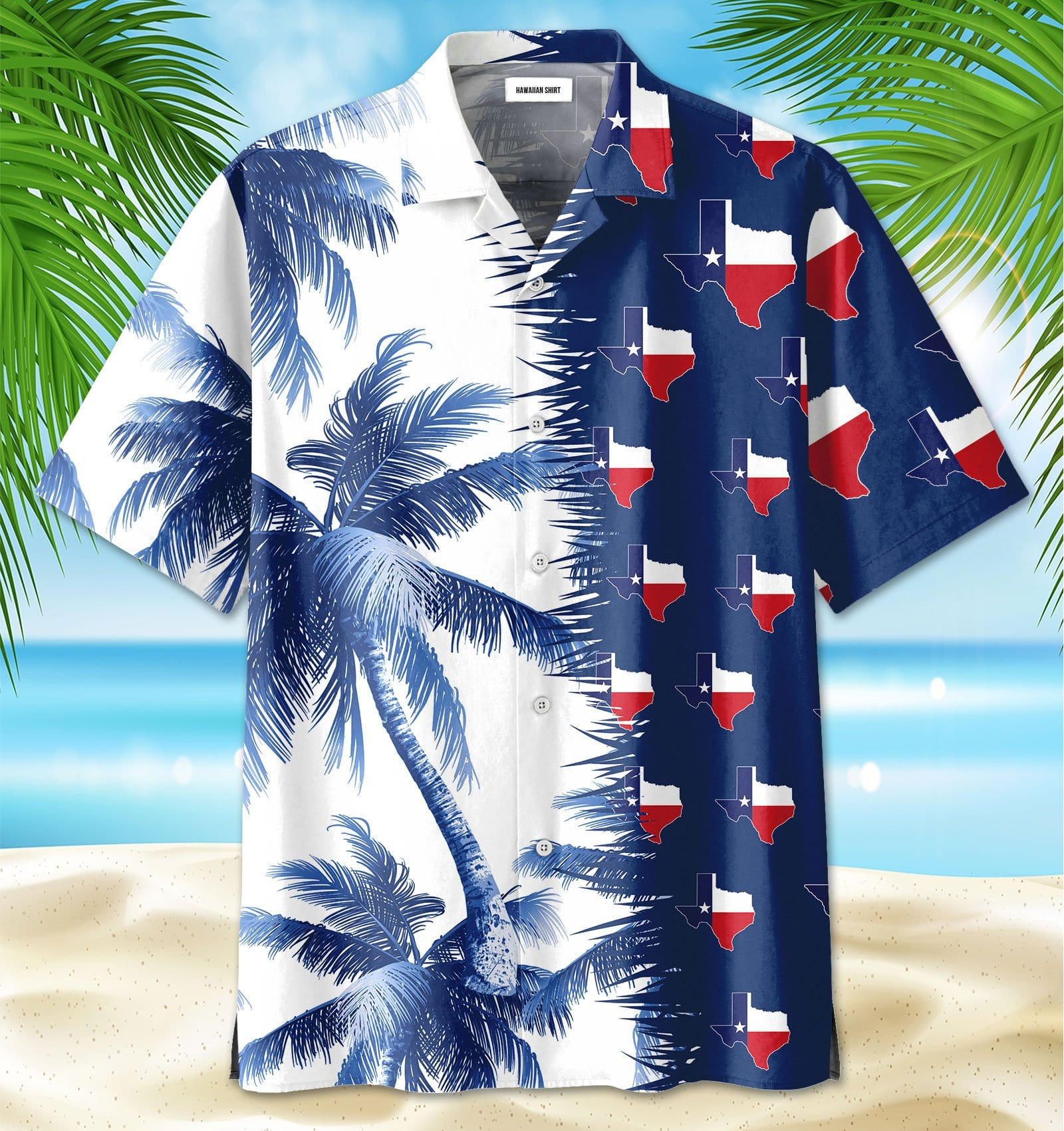 Hawaii Aloha Shirts Texas Palm Tree Ha90680