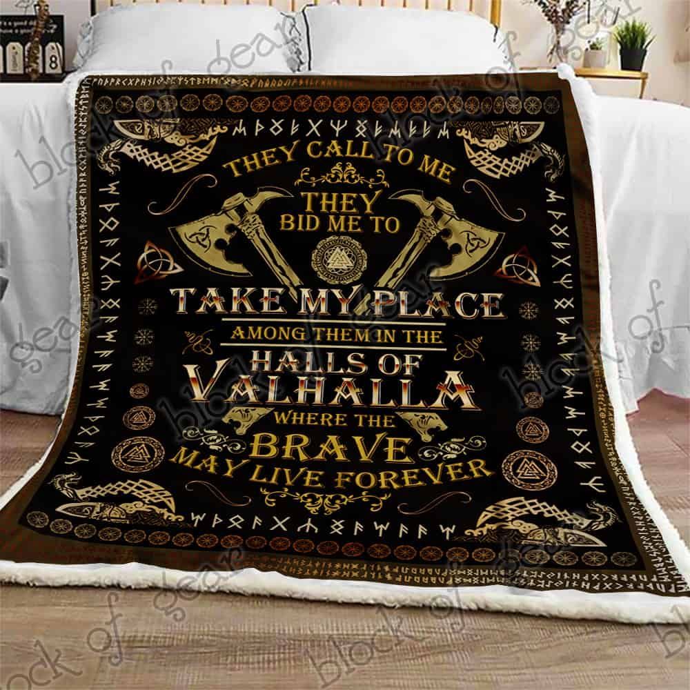 Where The Brave Shall Live Forever Valhalla Sofa Throw Blanket