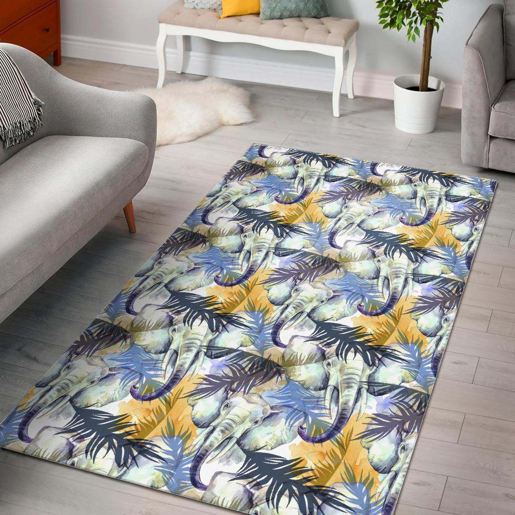 Tropical Palm Leave Elephant Rug Rcdd81F43922