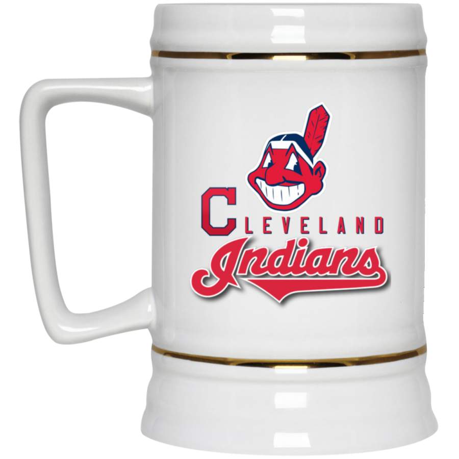 Cleveland Indians Chief Wahoo White Mugs 22217 Beer Stein 22oz.