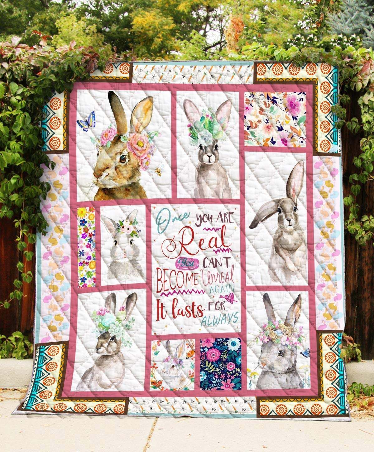 Rabbit Once You Are Real You Can’t  Quilt Blanket