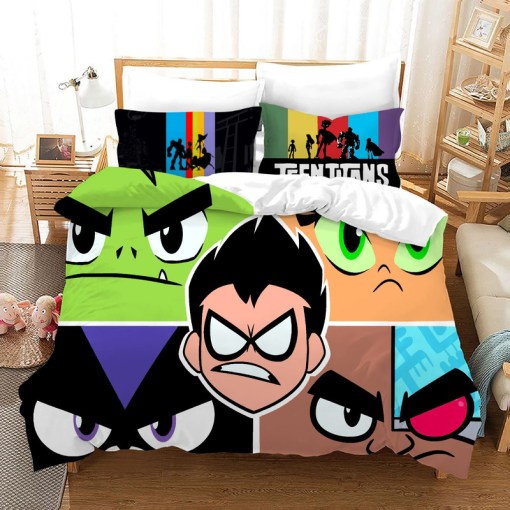 Teen Titans Go 13 Duvet Cover Pillowcase Home Decor 3D Bedding Set 4301