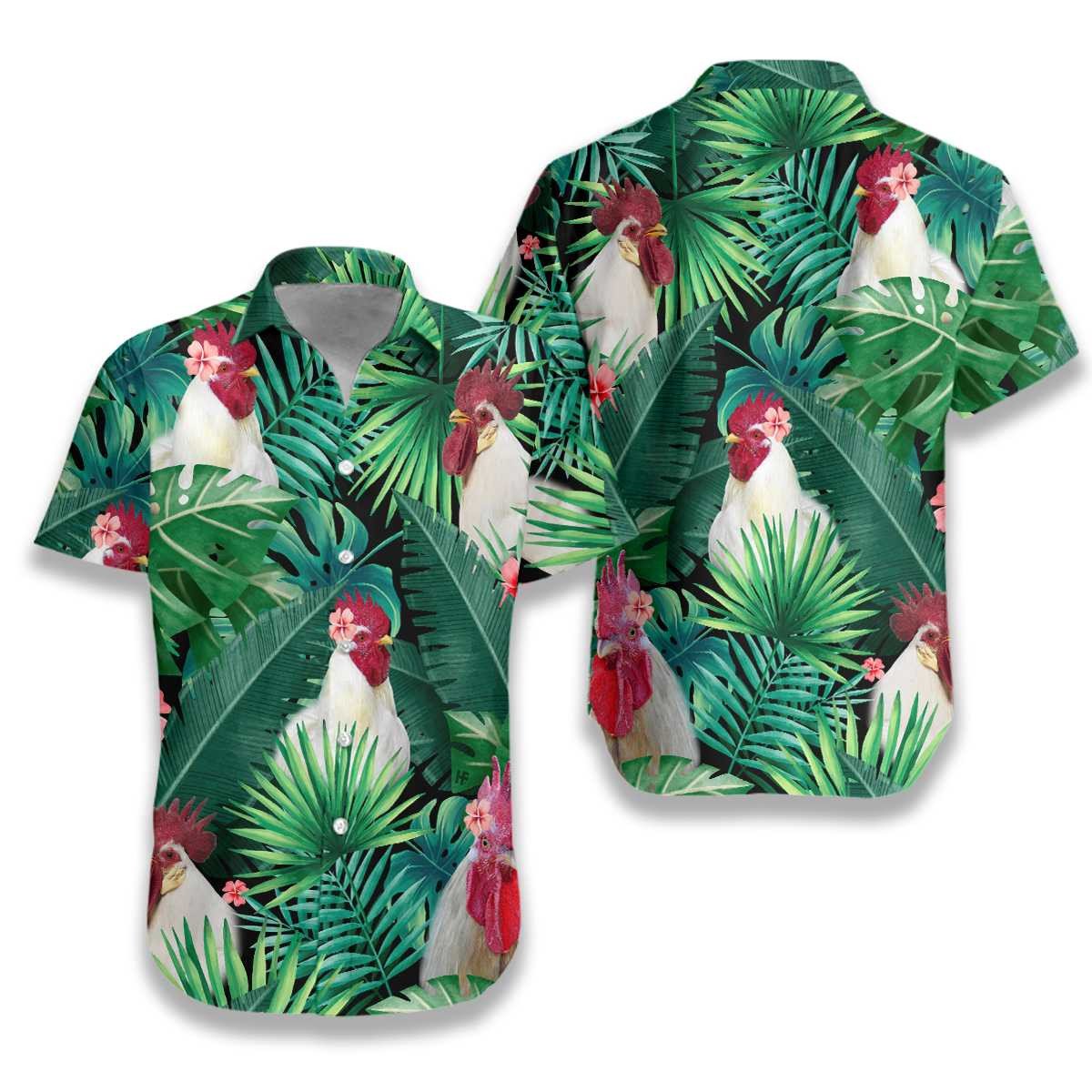 Tropical White Rooster Hawaii Shirt Unisex Adult Ha54841