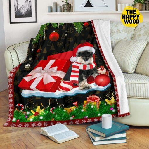 Black Schnauzer Christmas Gift Blanket