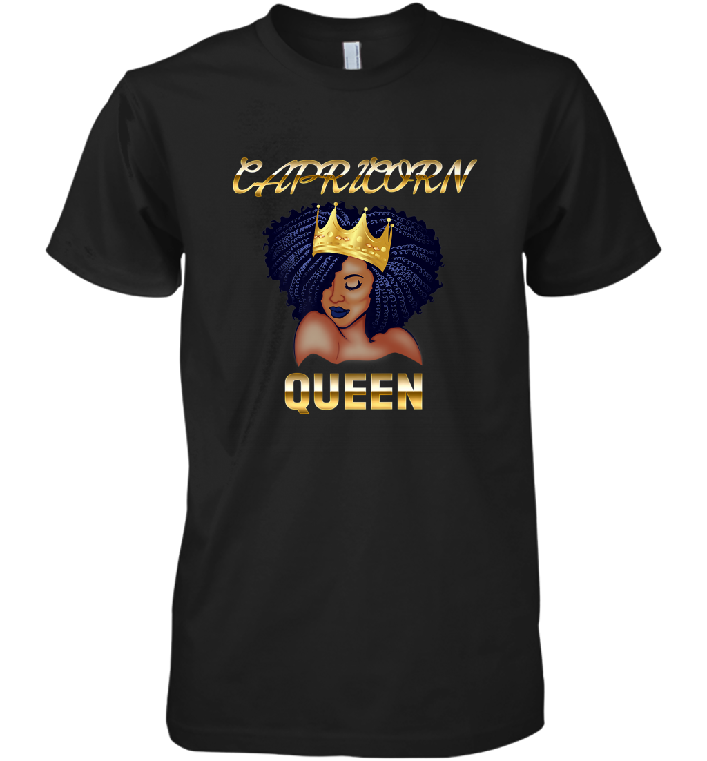 Capricorn Queen Born December January Black Queen Birthday Men’s Premium T-Shirt