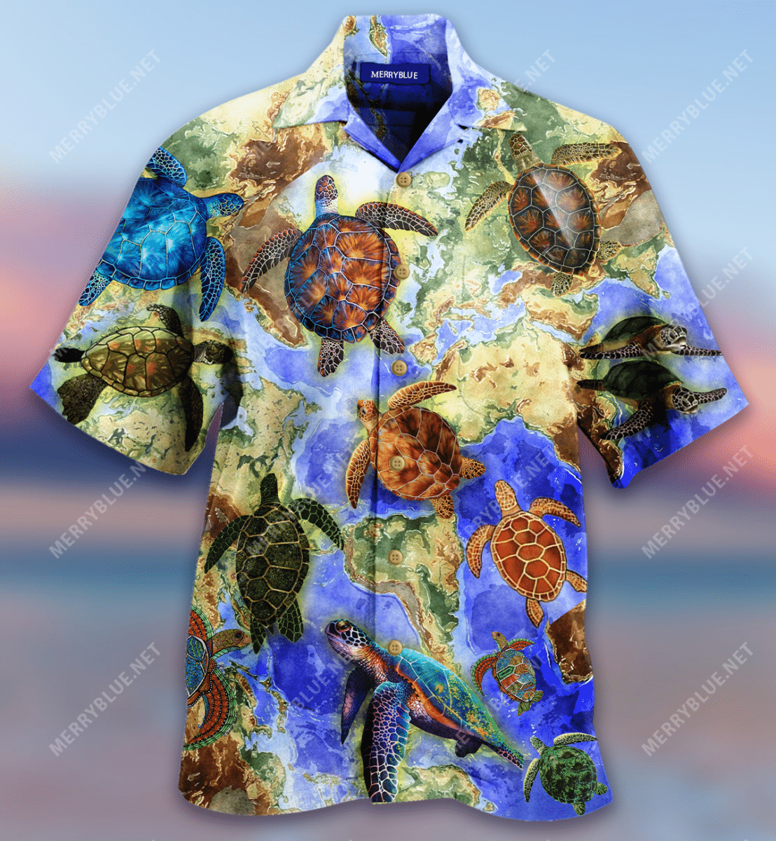 Turtles Swim Around The World Hawaiian Shirt