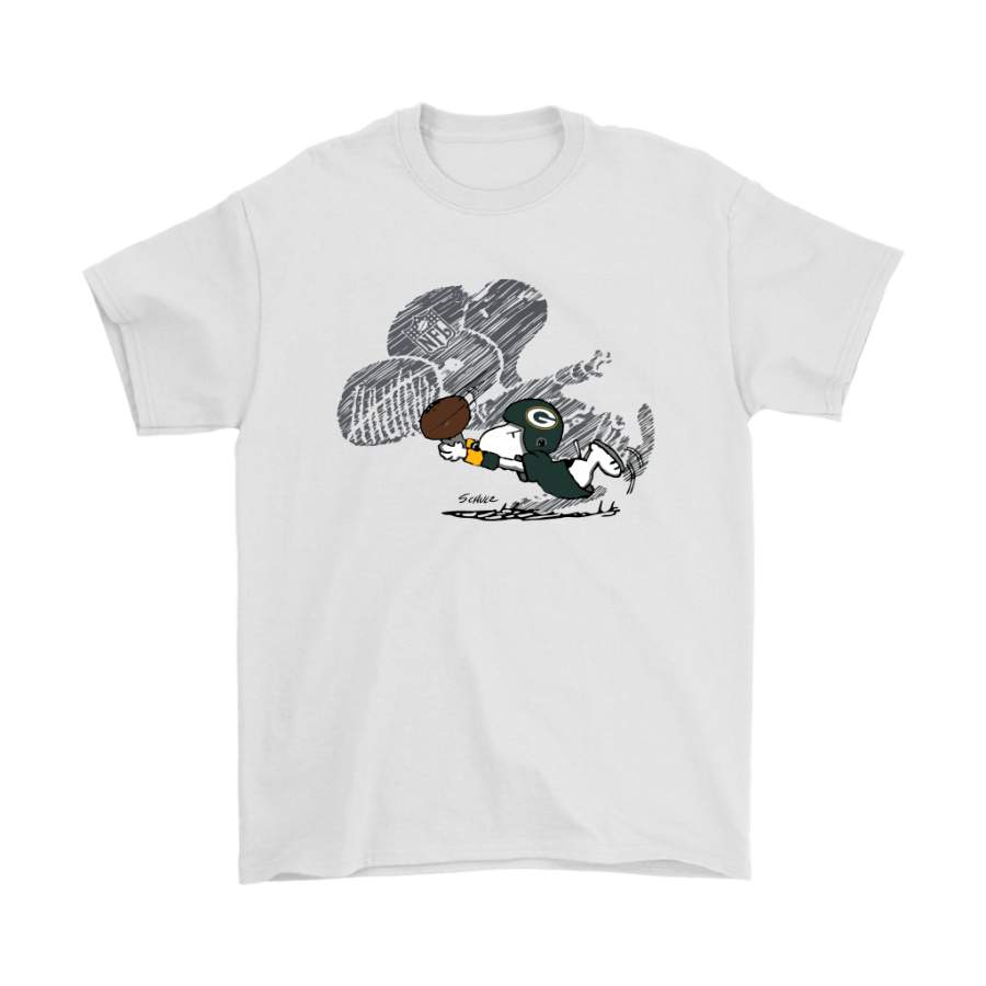 Green Bay Packers Snoopy Plays The Football Game Shirts