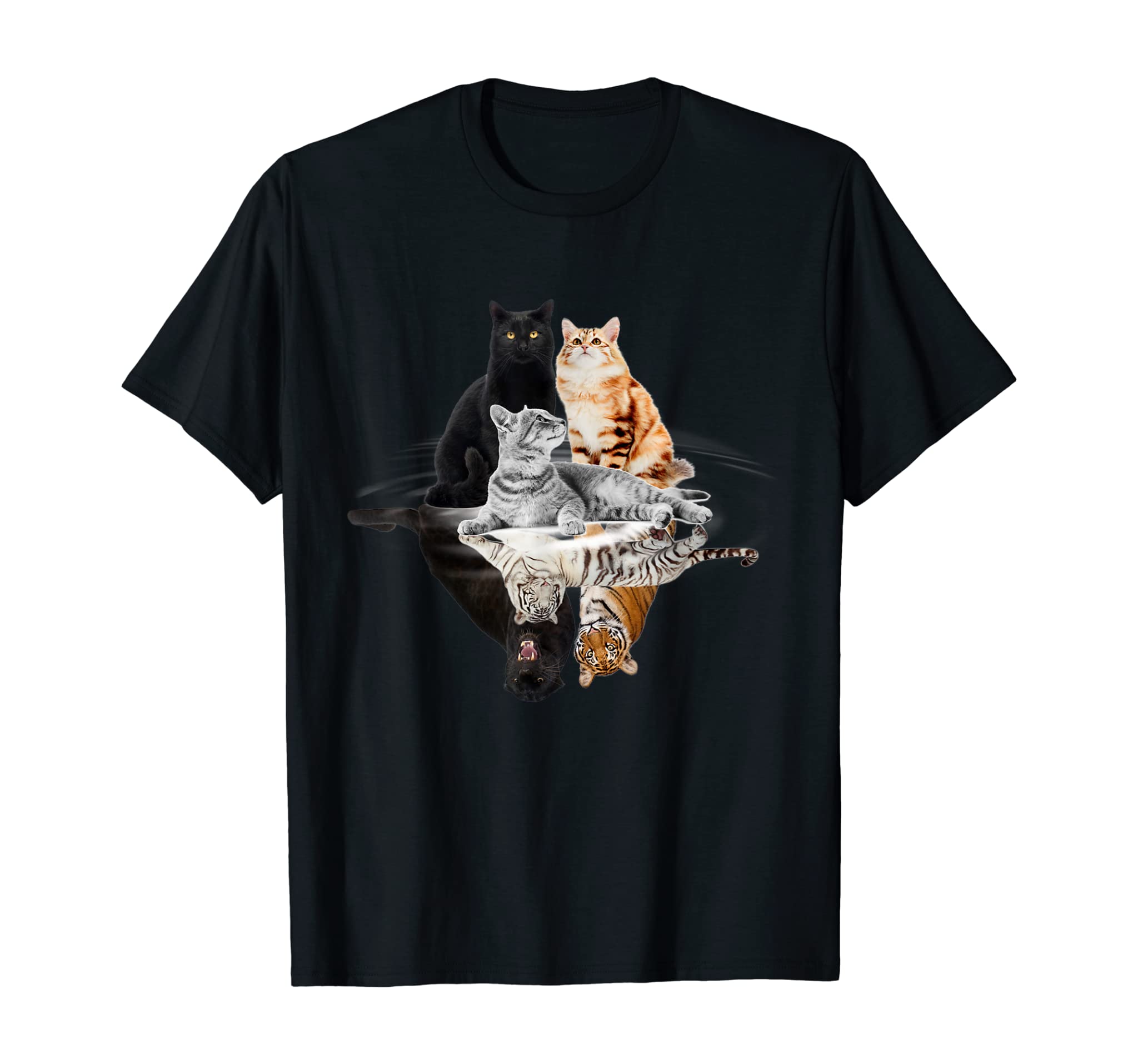 Cats Reflection Gift Friend Cat Lovers Cute Tiger Gift Tees