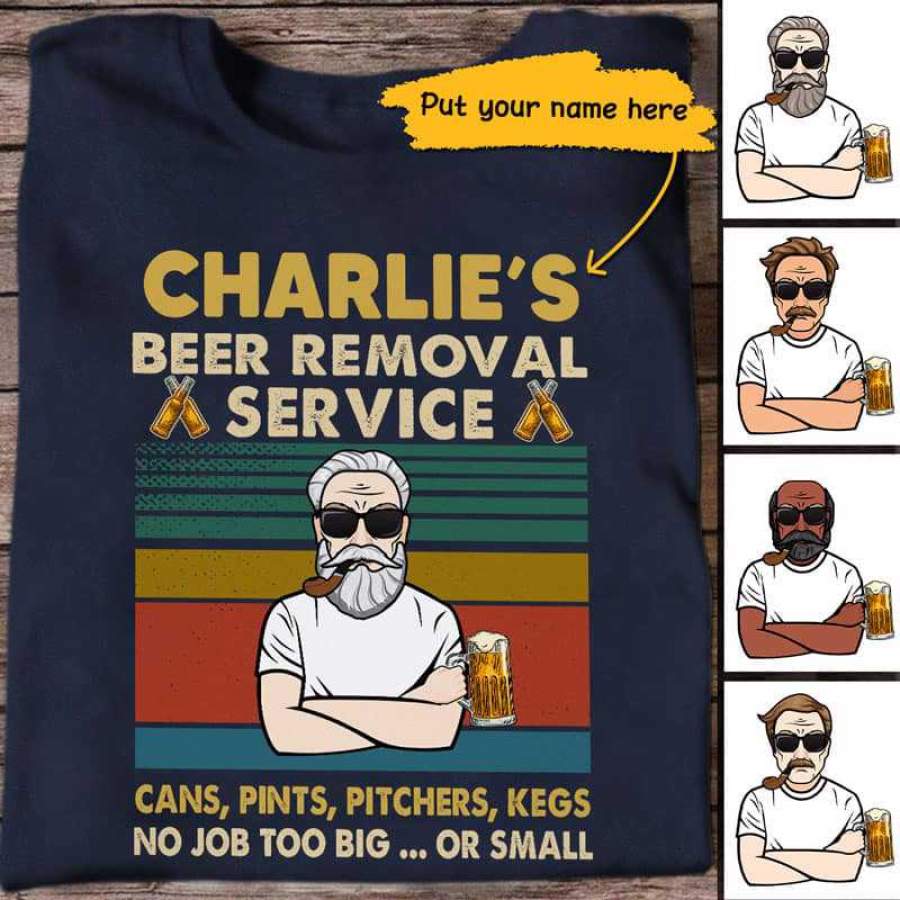 Beer Removal Service Old Man Personalized Shirt