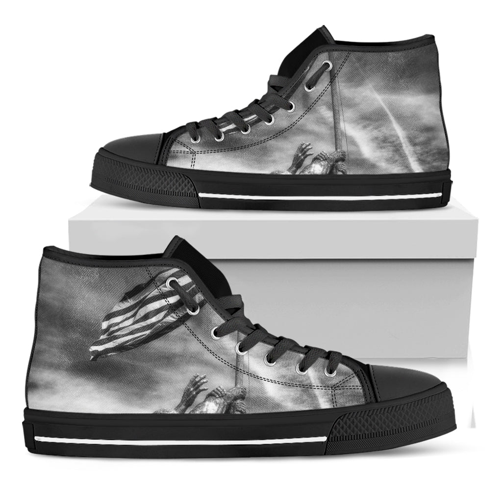 American War Memorial Print Black High Top Shoes