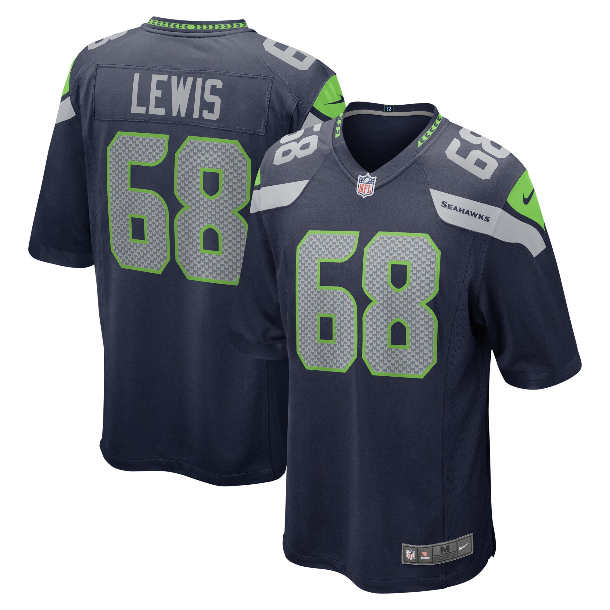 Damien Lewis Seattle Seahawks Game Jersey – College Navy