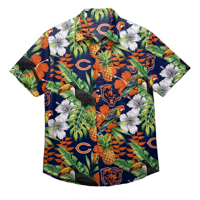 Chicago Bears Floral Button Up Hawaii Shirt Ha21260