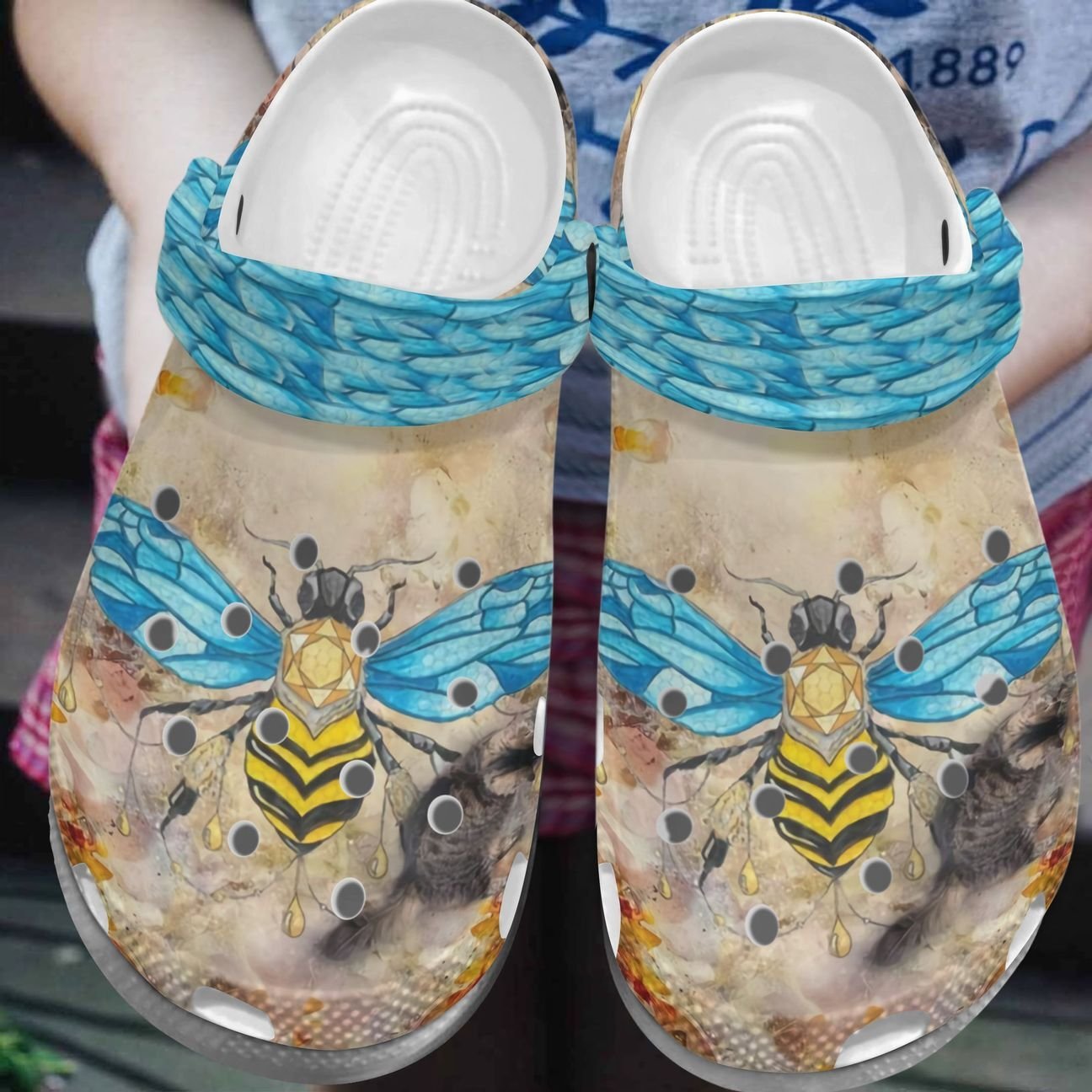 Bee Personalized Clog, Custom Name, Text, Color, Number Fashion Style For Women, Men, Kid, Print 3D Diamond Bee