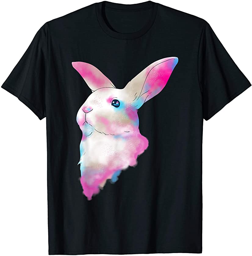 Cute Space Rainbow Gaussian Blur Rabbit Galactic Bunny T-Shirt