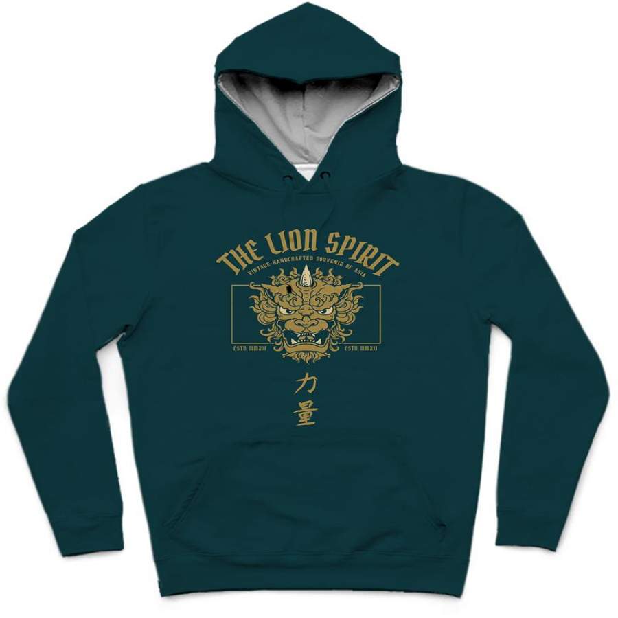 The Lion Spirit Trendy All-Over Print Solid Cyprus Hoodie