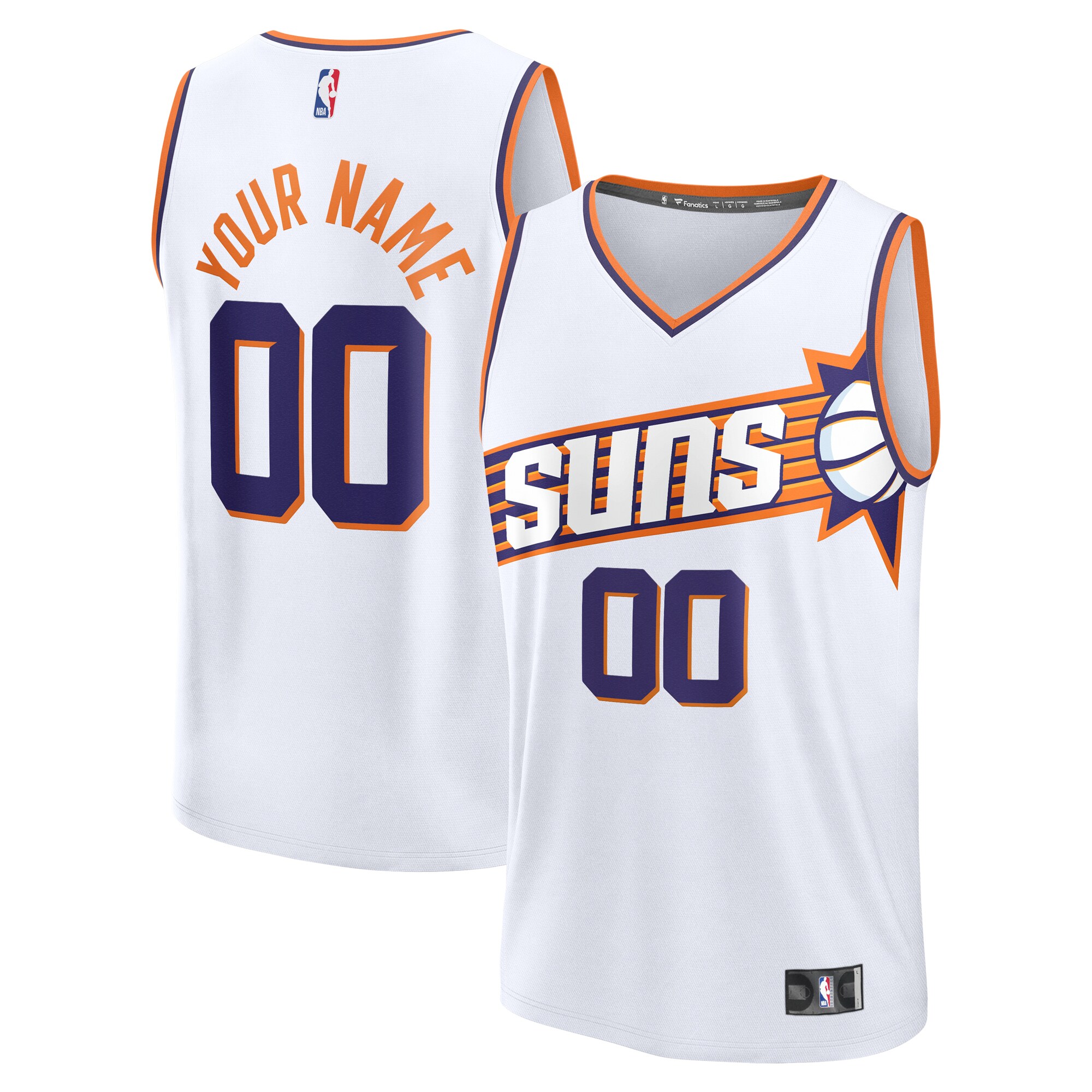 Phoenix Suns Branded Custom Fast Break Jersey – White – Association Edition