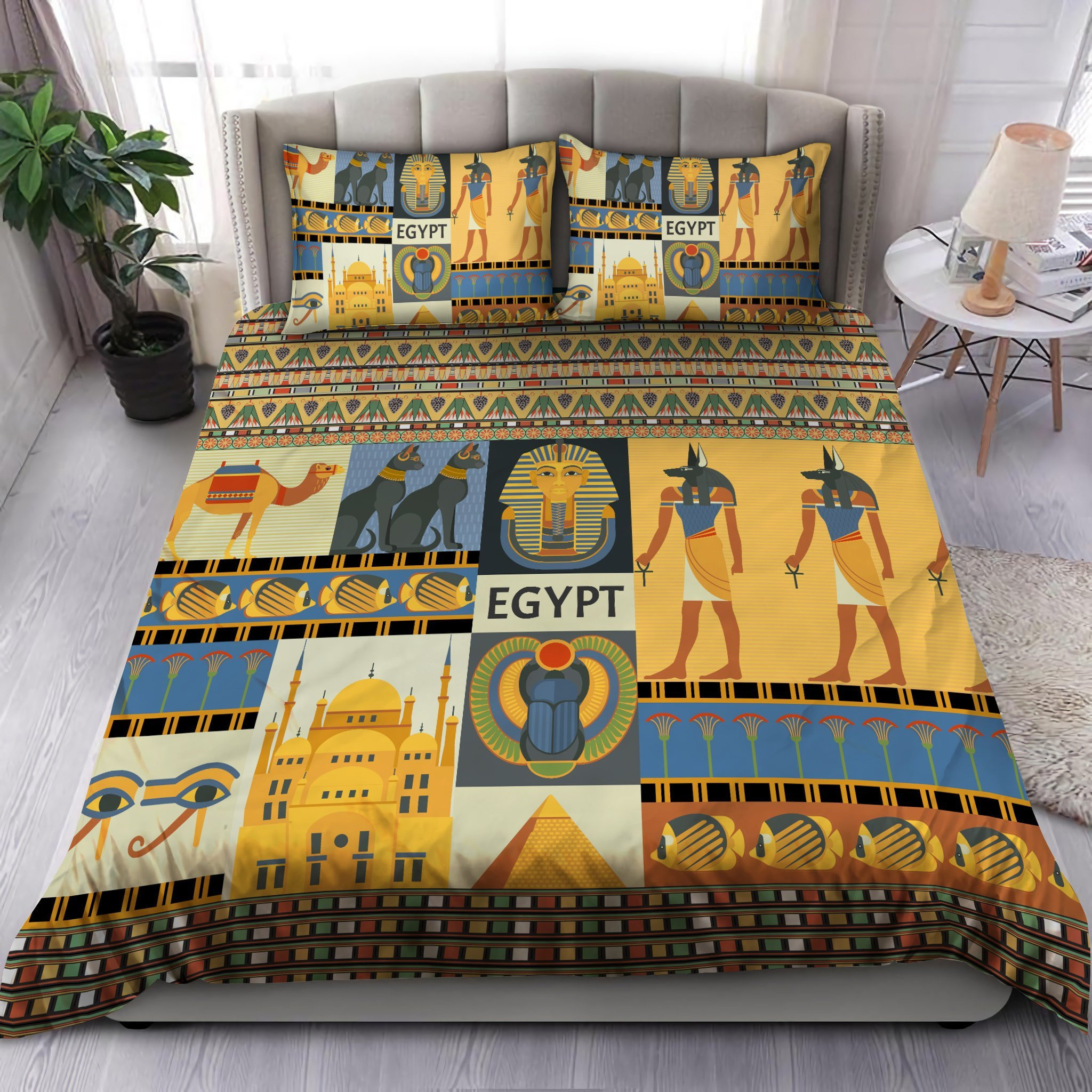 Ancient Egyptian Mythology Culture 3D All Over Print Bedding Set