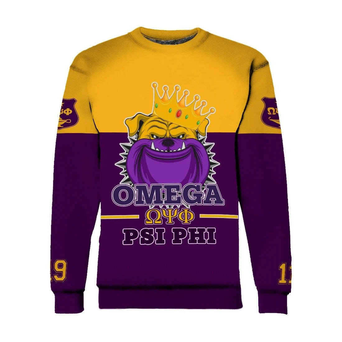 Fraternity Sweatshirt – Omega Psi Phi King Of Bulldog Crewneck Sweatshirt