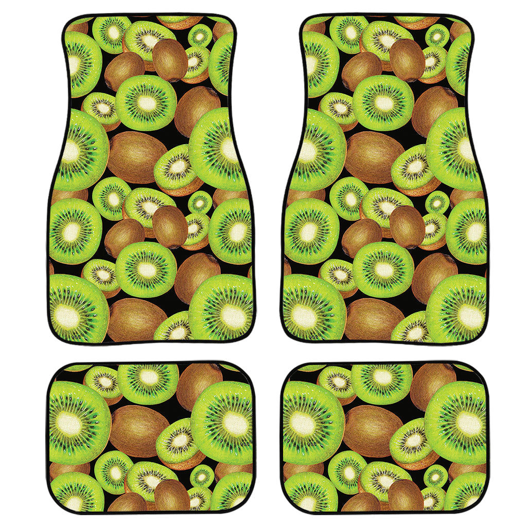 Watercolor Kiwi Pattern Print Front And Back Car Floor Mats, Front Car Mat