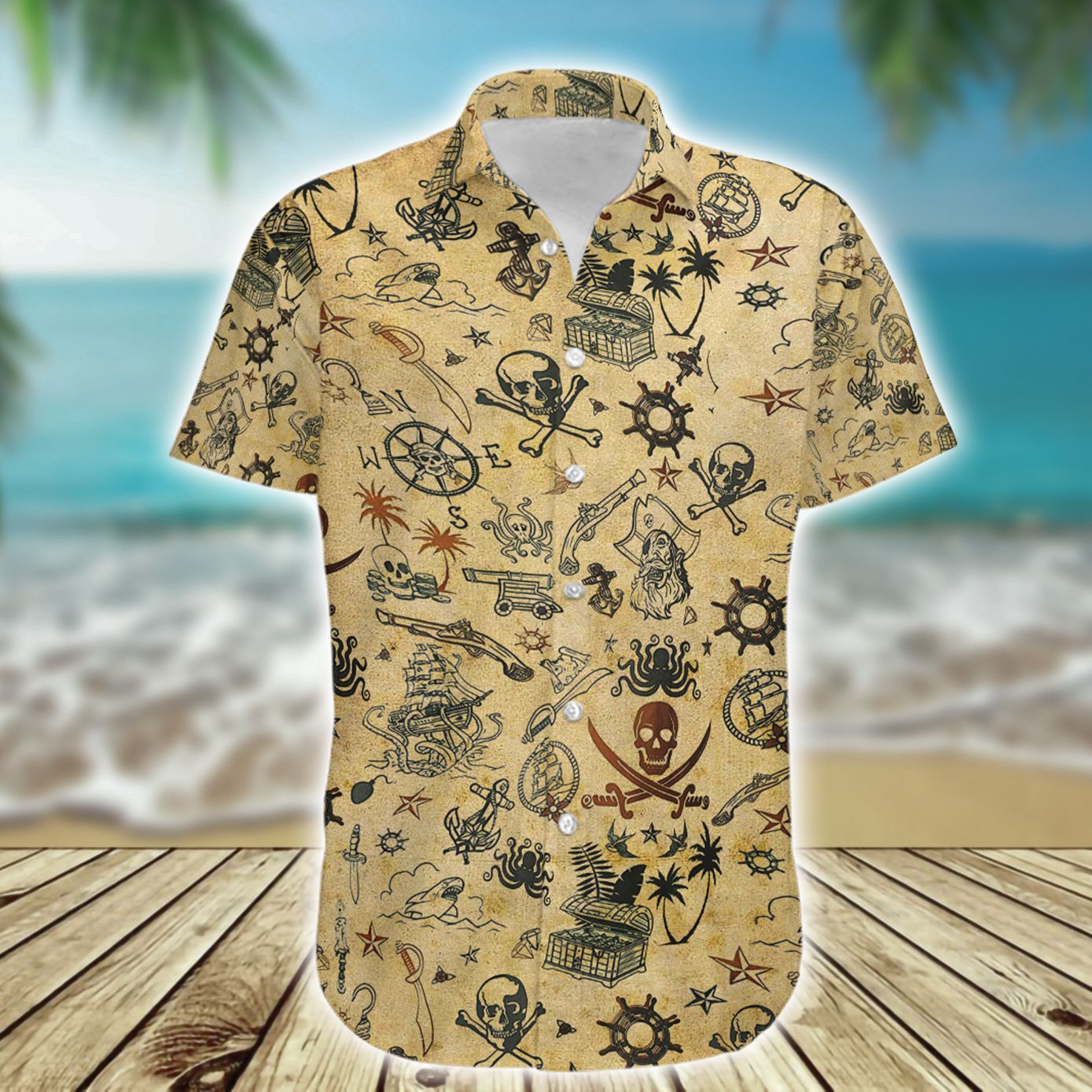 Amazing Pirate Skull Hawaii Shirt Ha28277