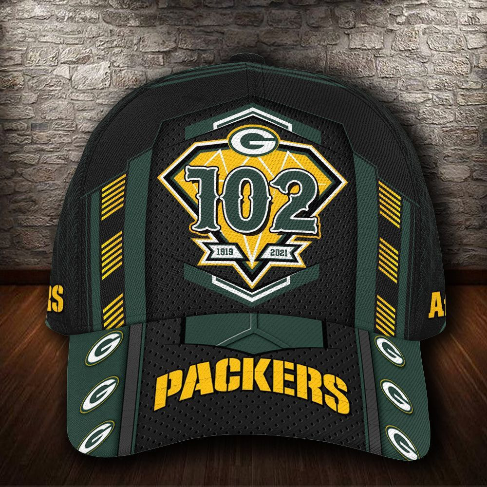 Personalized Green Bay Packers 102 Years 1919 2021 Anniversary All Over Print 3D Baseball Cap