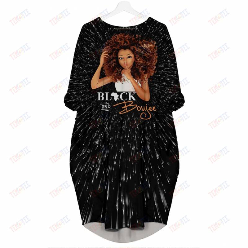 Temotee African Dress 37 – Black And Boujee 3D Dress For Melanin Girls Afro Girl Shirt African American Woman Gift Idea TMT7986