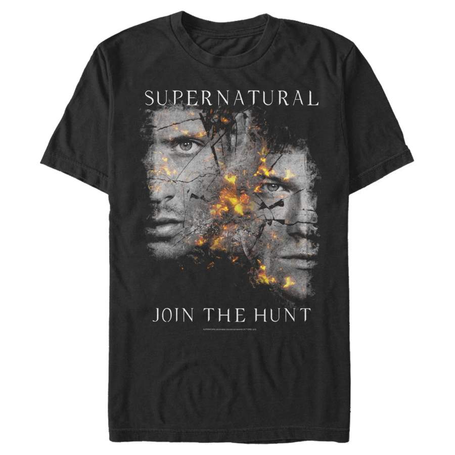 Supernatural Men’s Shattered Winchester Poster  T Shirt