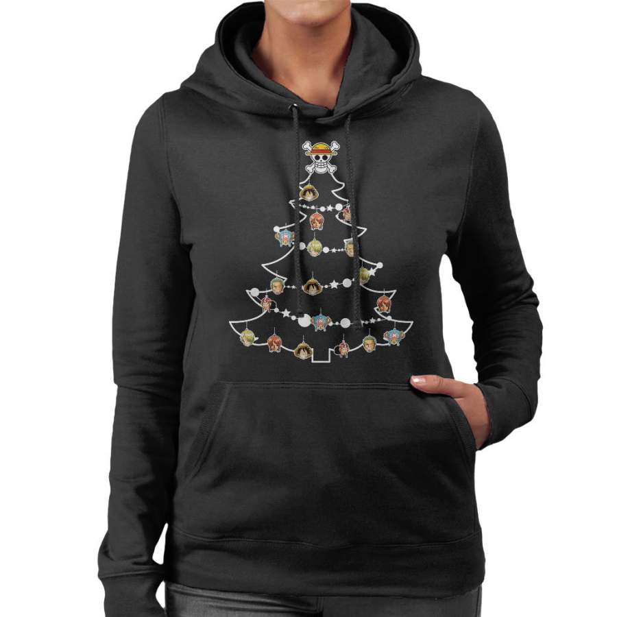One Piece Christmas Tree Baubles Women’s Hooded Sweatshirt