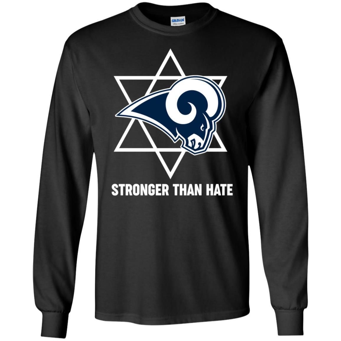 Buy Los Angeles Rams With Pittsburgh Stronger Than Hate Long Sleeve Tee