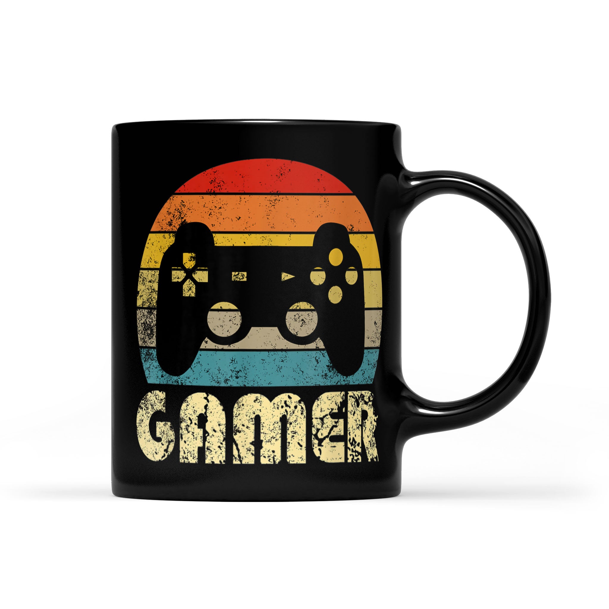 Vintage Retro Gamer Video Game Player Gift – Black Mug