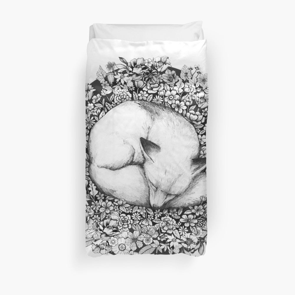 Fox Sleeping In Flowers 3D Personalized Customized Duvet Cover Bedding Sets Bedset Bedroom Set