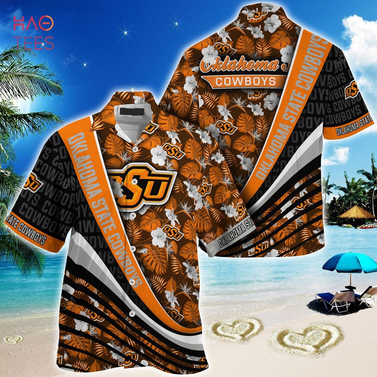 NCCA Oklahoma State Cowboys Orange Black New Design Hawaiian Shirt