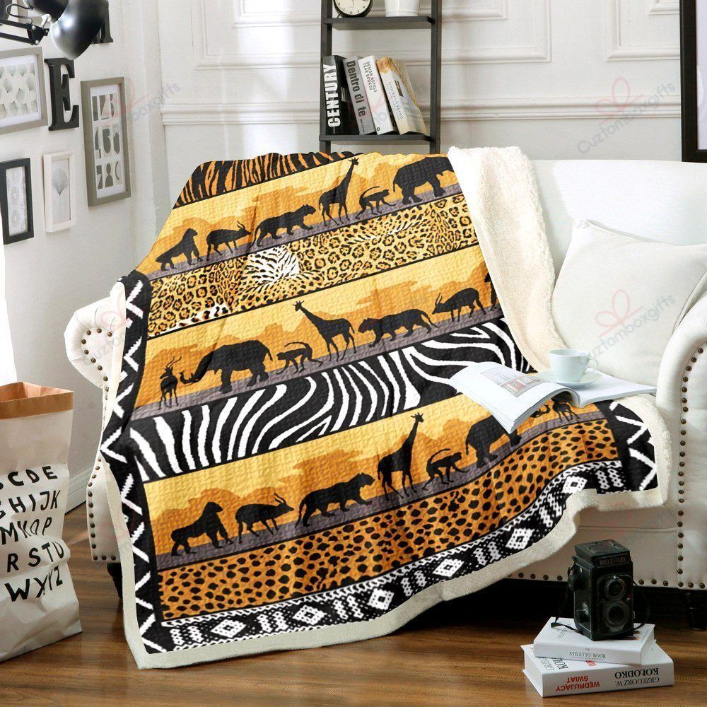 African Animal GS-CL-KC1208 Fleece Blanket