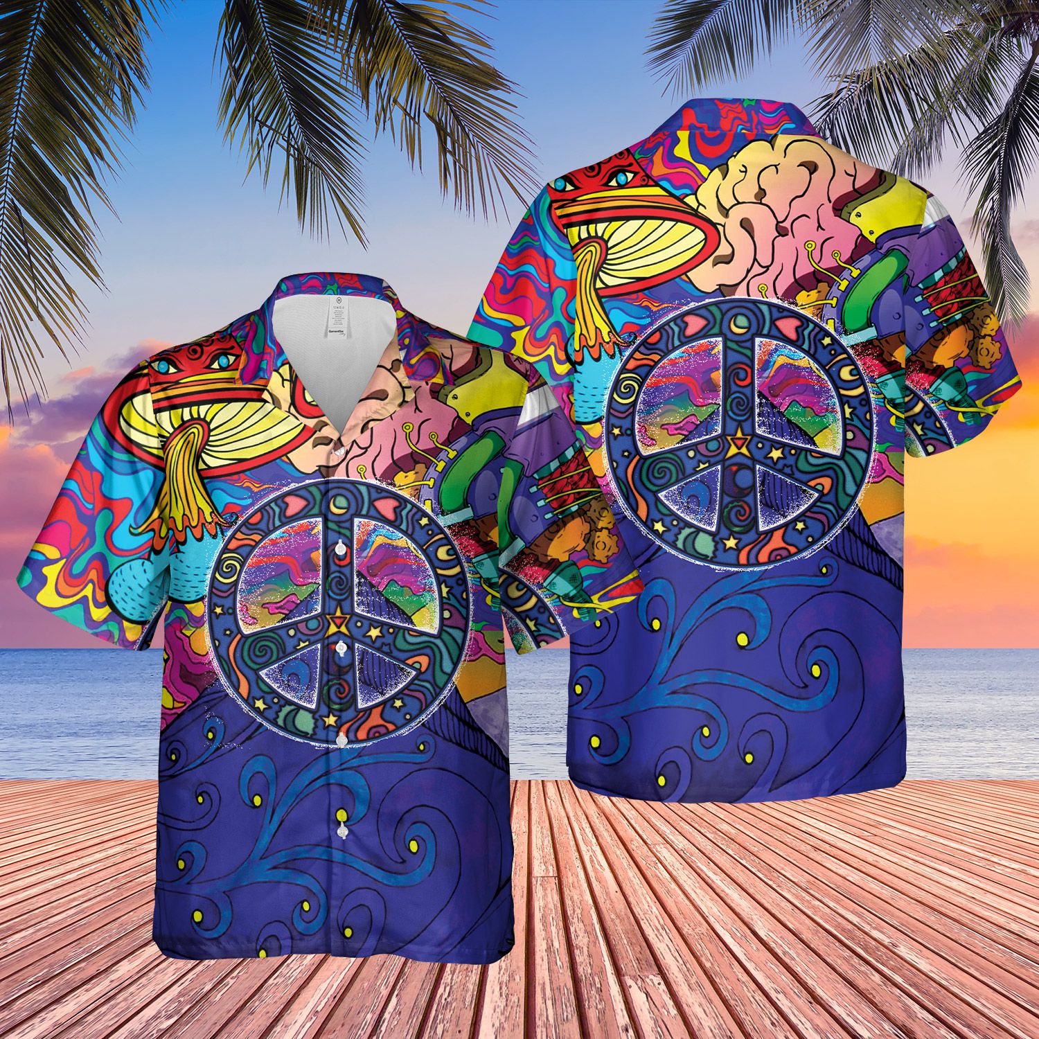 Hippie Hawaiian Shirt Ha56182