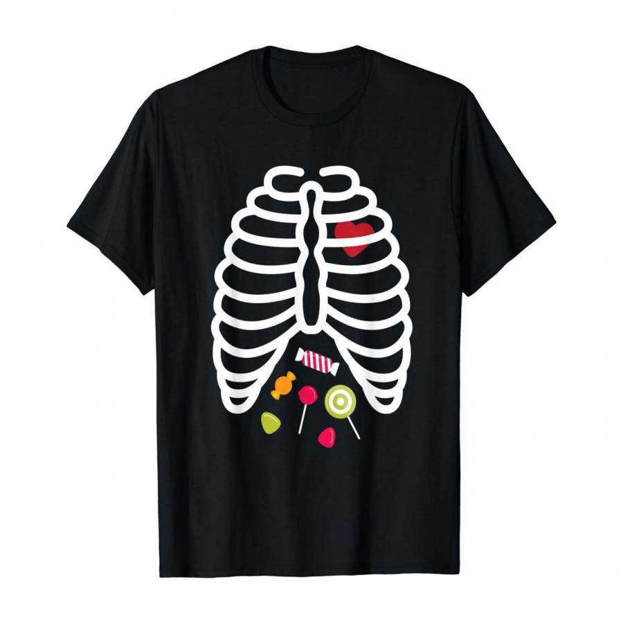 Skeleton Rib Cage Heart Candy Cute Shirt Adult Kids Tshirt