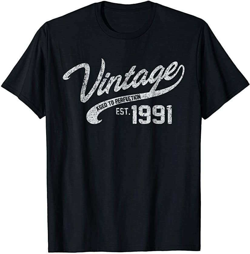 Vintage Made In 1991 T-Shirt 27th Birthday Gift