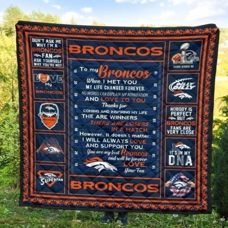 To My Denver Broncos Quilt Blanket Football Fan Gift Idea MN09