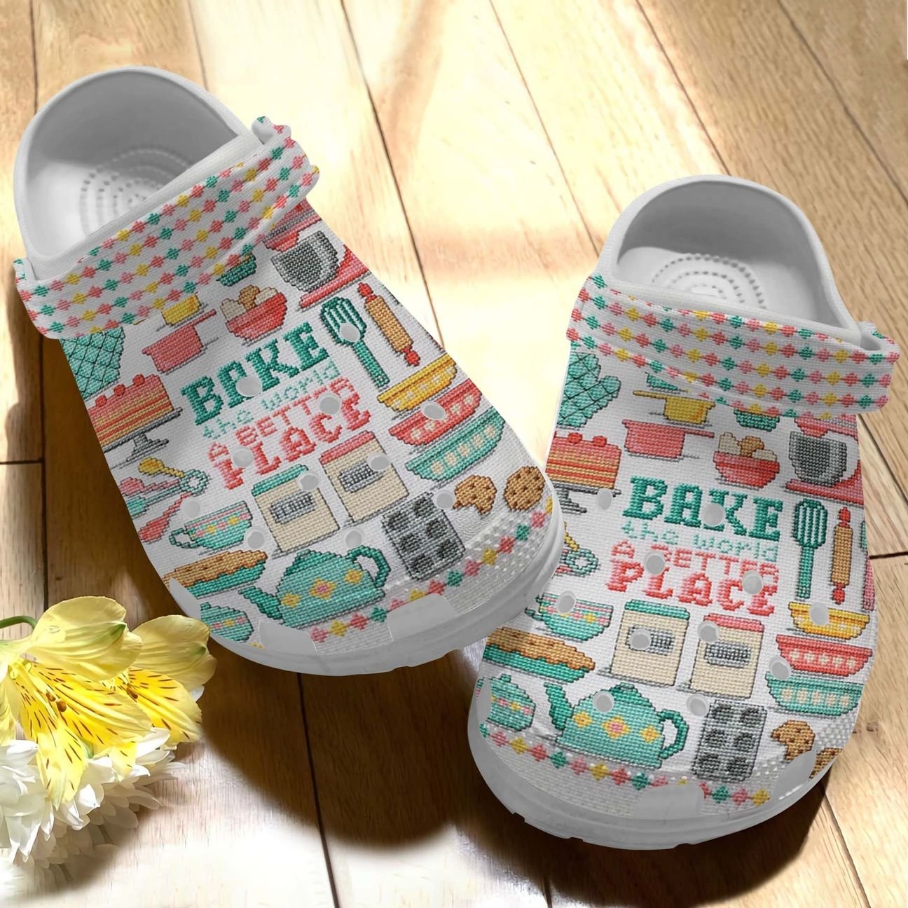 Baking Personalize Clog, Custom Name, Text, Fashion Style For Women, Men, Kid, Print 3D Bake The World A Better Plave