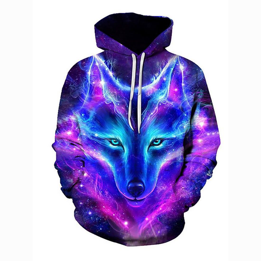 3D Printed Basic Hoodie – Hooded Wolves Animal Pullover