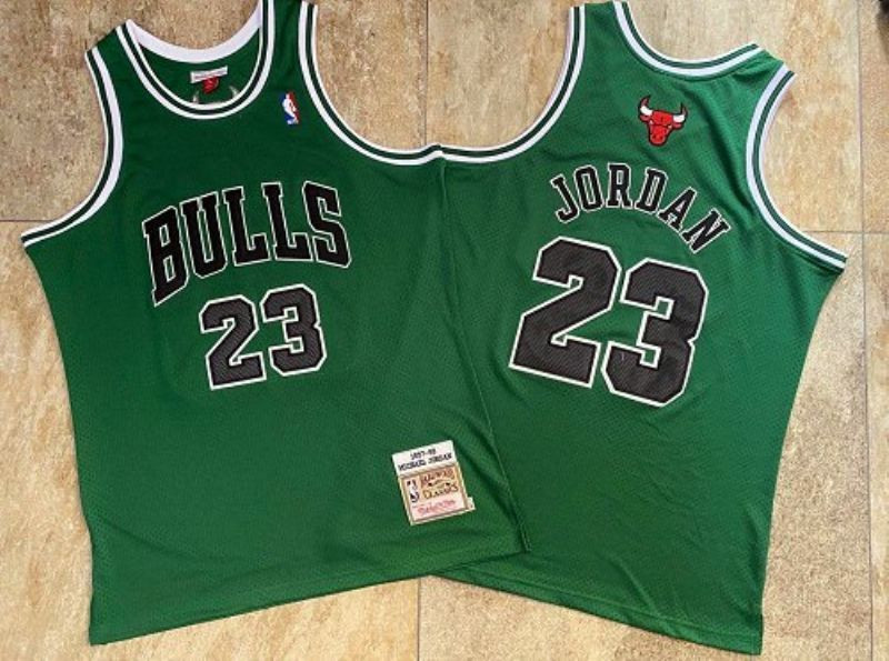 Chiacago Bulls Michael Jordan #23 NBA Classic Green Jersey