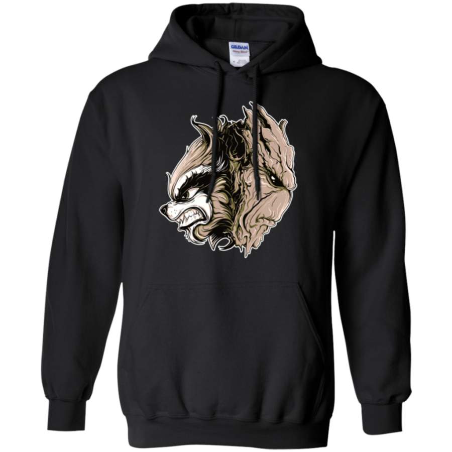Groot and Rocket face Pullover Hoodie