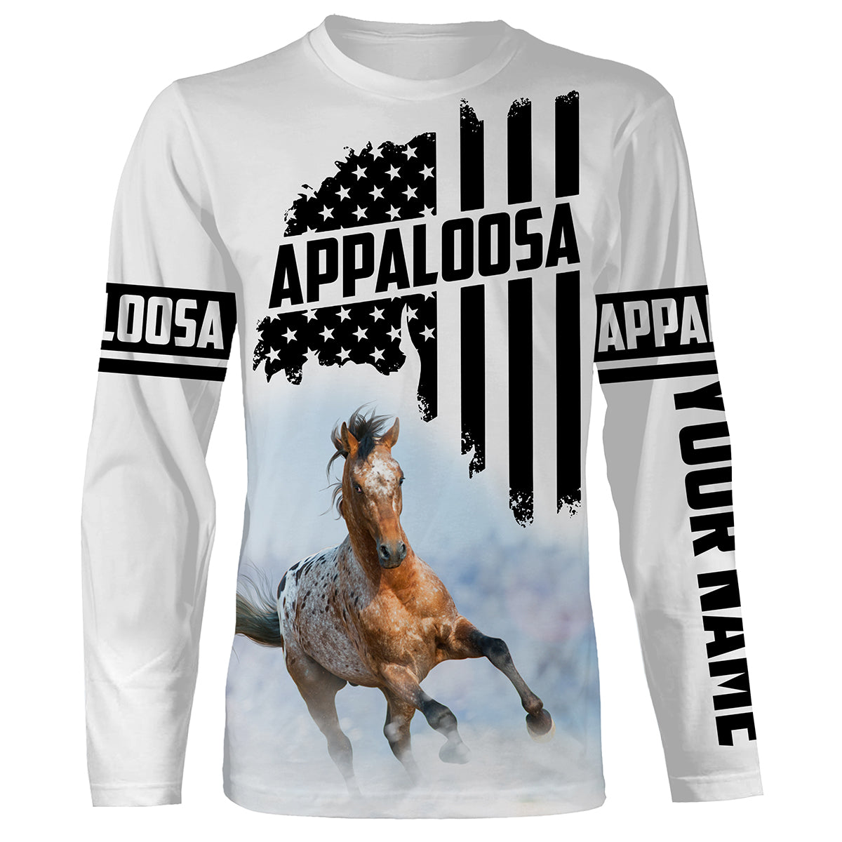 Appaloosa Horse Black And White American Flag Custom 3D All Over Printed Shirts, Gifts For Horse Lovers Nqs2938