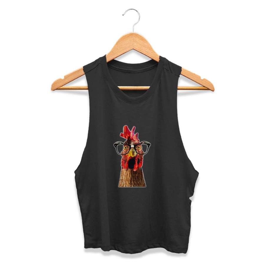 Vintage Chicken Dictionary Animal Steampunk Chicken Art Mother Hen CPY Womans Crop Tanktop Tee