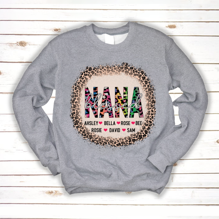 Blessed Nana Leopard Sweatshirt