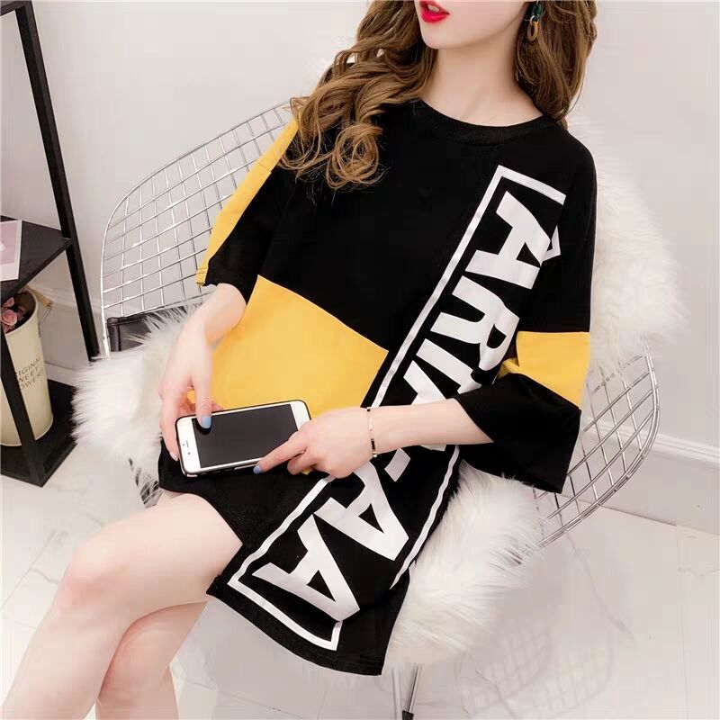 Women’s T-shirt Summer Clothes Loose Midi Tops T Shirt Short Sleeve Graphic Aesthetic Fashion Casual Round Neck Pulovers Korean alx