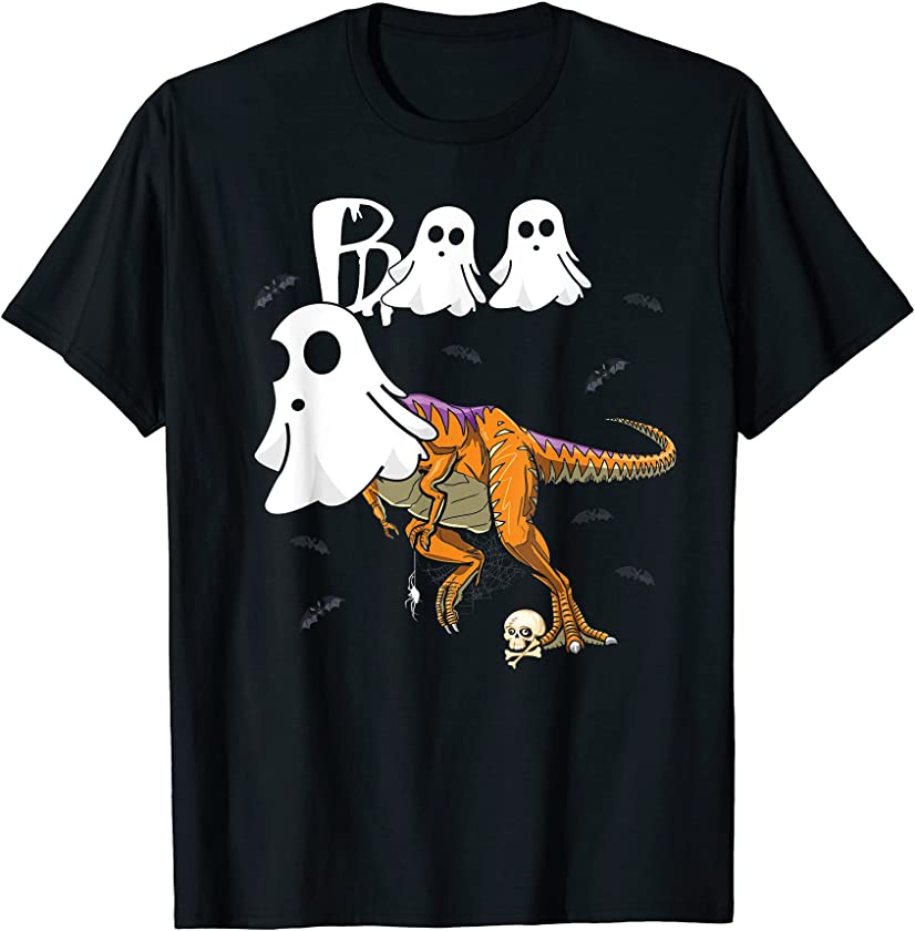 Boo T-rex Wearing Ghost Boo Halloween T-rex Lover T-Shirt