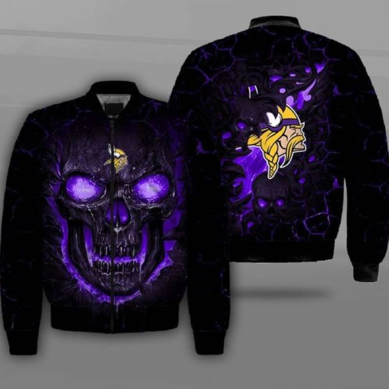 Minnesota vikings lava skull all over printed shirt – maria